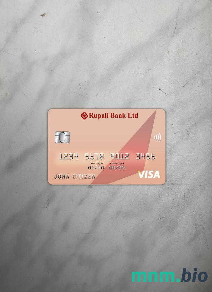 Bangladesh Rupali bank wygląd zdjęcia karty wizowej skan PSD + zdjęcie